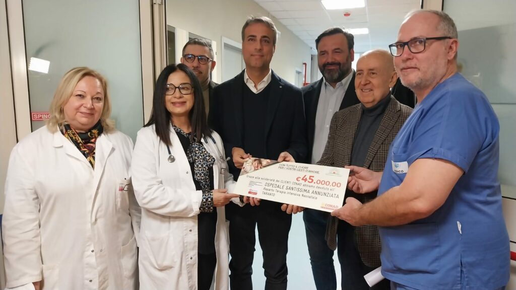 Taranto: donazione di 45mila euro per i piccoli dell’UTIN.