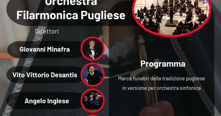 Passione Puglia 3.0: con l’Orchestra Filarmonica Pugliese si rinnova la tradizione delle marce funebri