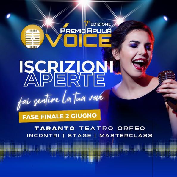 Il 2 giugno la settima edizione del Premio Apulia Voice