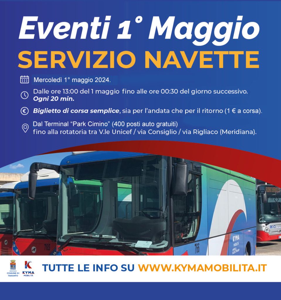 Navette e variazioni servizio per il Concertone del 1° maggio e per la Festa del Lavoro